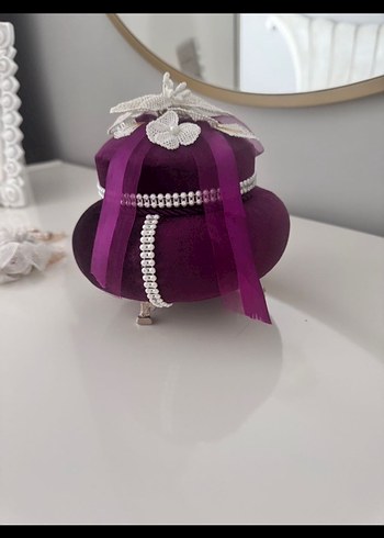 iğne oyalı mor tespih kutusu - Görsel 4