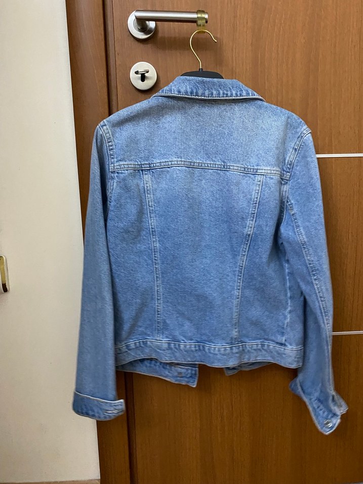 Nakışlı Mavi Kadın Kot Ceket - Görsel 3