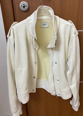 Beyaz Düğmeli Midi Ceket - Görsel 2