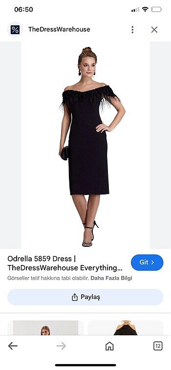 Odrella abiye elbise siyah krep kumaş L -42 beden