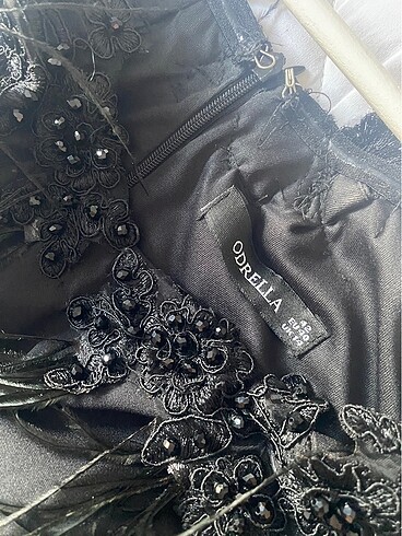 Odrella abiye elbise siyah krep kumaş L -42 beden - Görsel 7