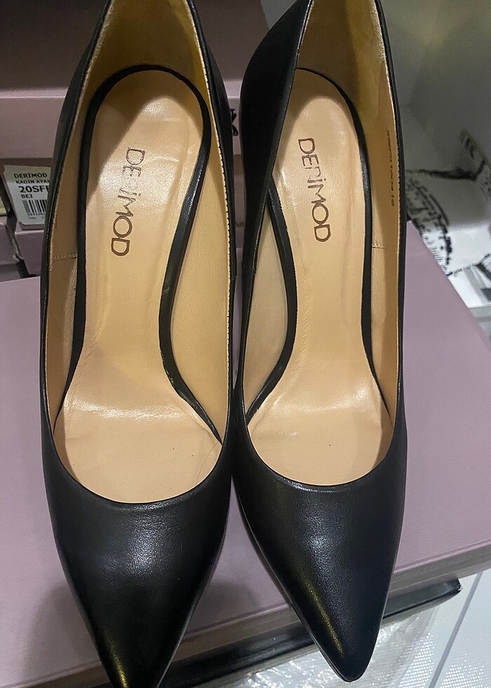 Derimod hakiki deri topuklu platform klasik ayakkabı - Görsel 4