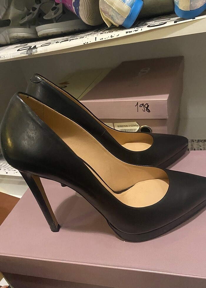 Derimod hakiki deri topuklu platform klasik ayakkabı - Görsel 5