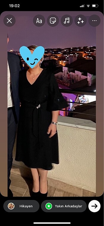 Naramaxx siyah krep elbise midi boy - Görsel 5