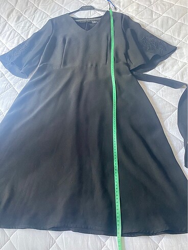 Naramaxx siyah krep elbise midi boy - Görsel 12