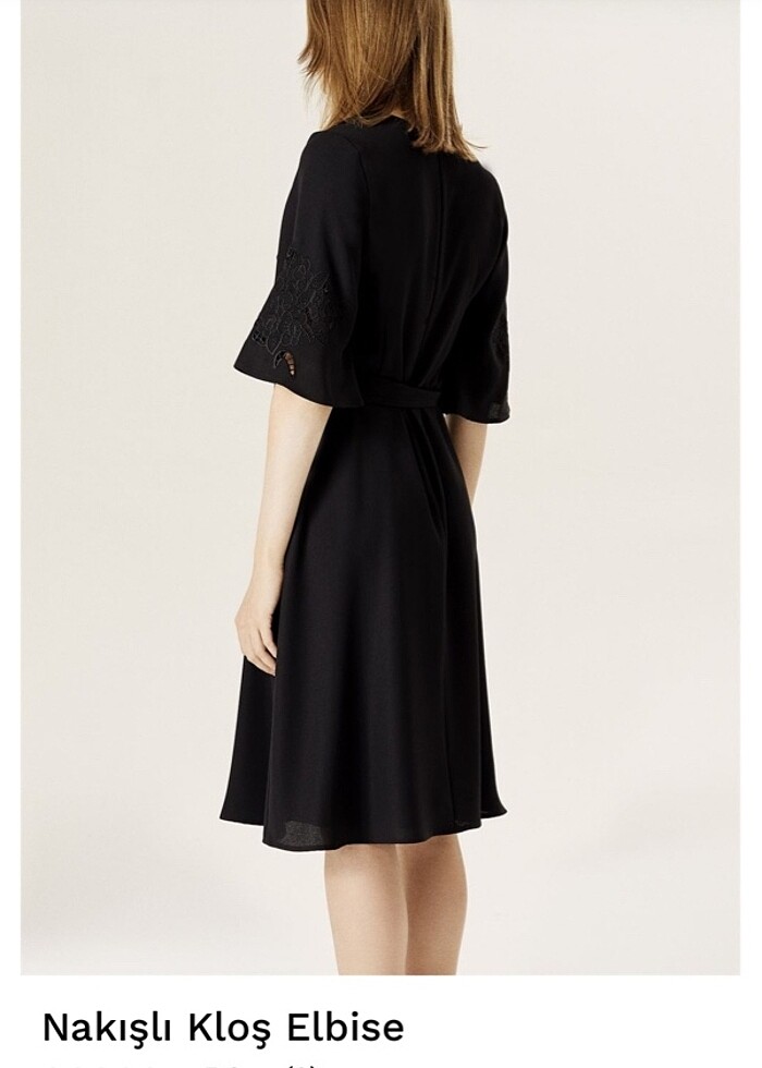 Naramaxx siyah krep elbise midi boy - Görsel 4