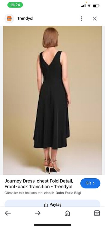 Journey Siyah Krep Elbise - Görsel 3