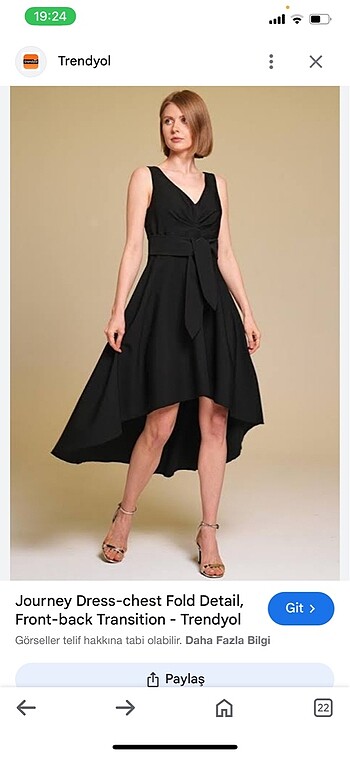 Journey Siyah Krep Elbise - Görsel 2