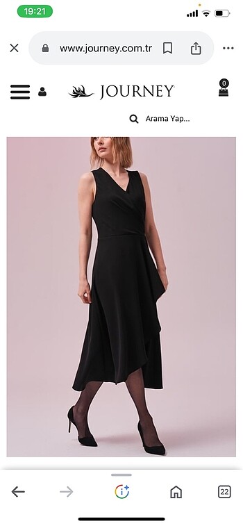 Journey Siyah Krep Elbise - Görsel 5