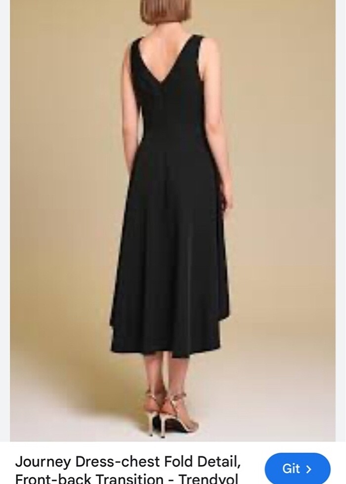 Journey Siyah Krep Elbise - Görsel 3