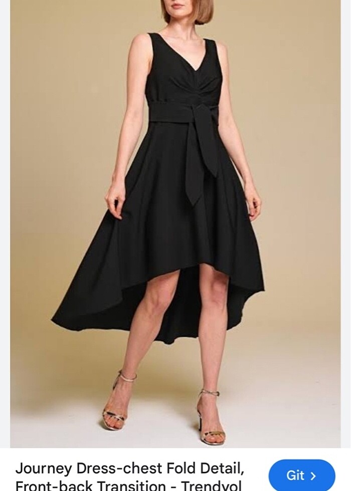 Journey Siyah Krep Elbise - Görsel 2