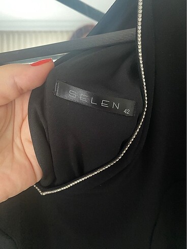 Selen krep kolları şifon midi boy elbise - Görsel 10