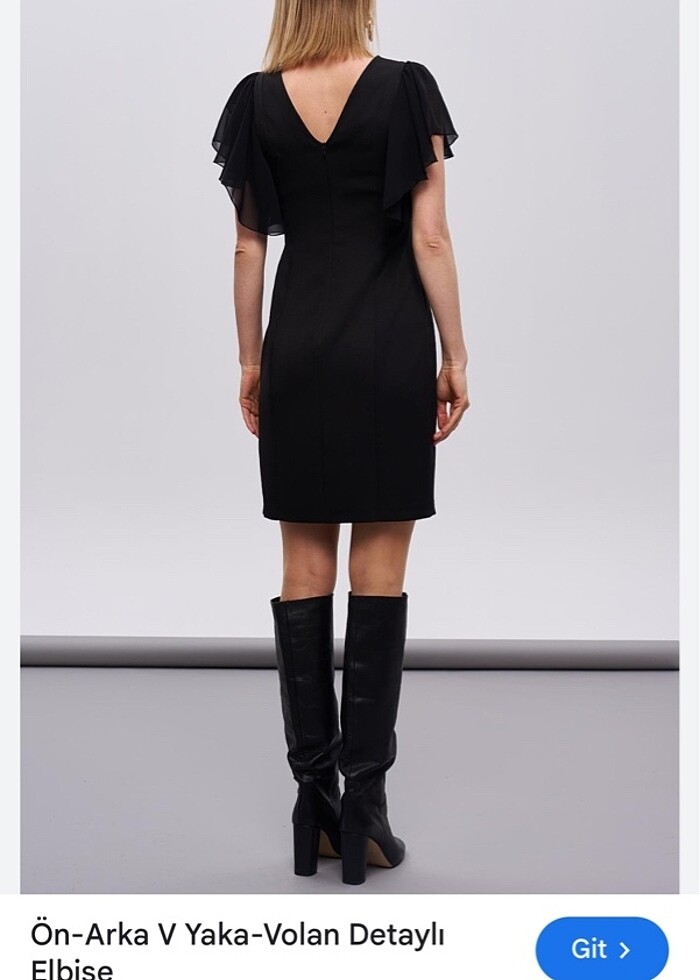 Selen krep kolları şifon midi boy elbise - Görsel 4