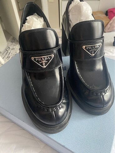 Prada Siyah Deri Makosen Topuklu Ayakkabı 38 numara #prada - Görsel 12