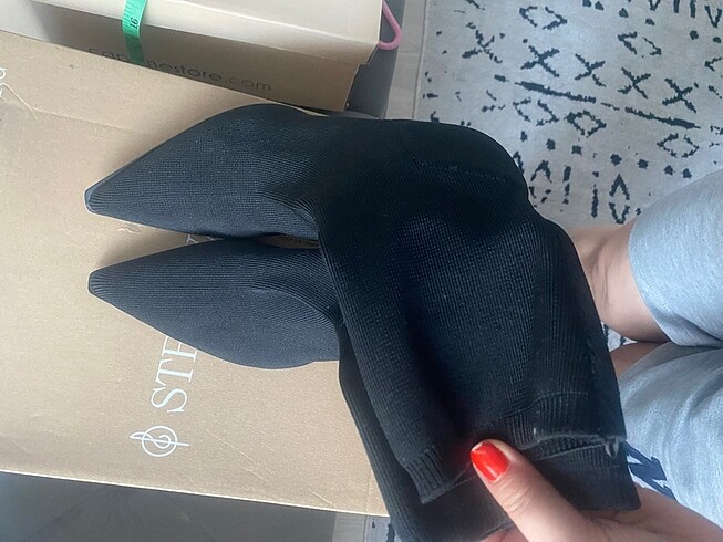 Stradivarius likralı kumaş bot 39 numara - Görsel 6