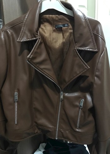 Trendyol & Milla Kahverengi Deri Bomber Ceket