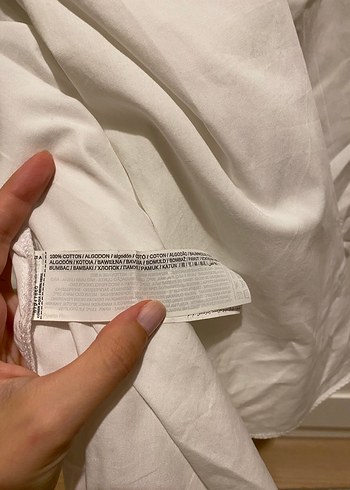 Düğmeli Beyaz Pamuklu Uzun Kollu Gömlek - Görsel 7