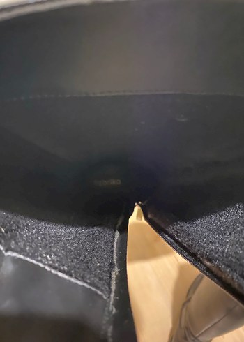 Siyah Deri Dizüstü Çizme Tokalı Topuklu - Görsel 17