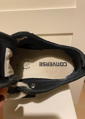 Siyah Deri Converse - Görsel 6