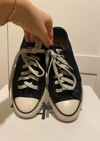 Siyah Deri Converse - Görsel 3