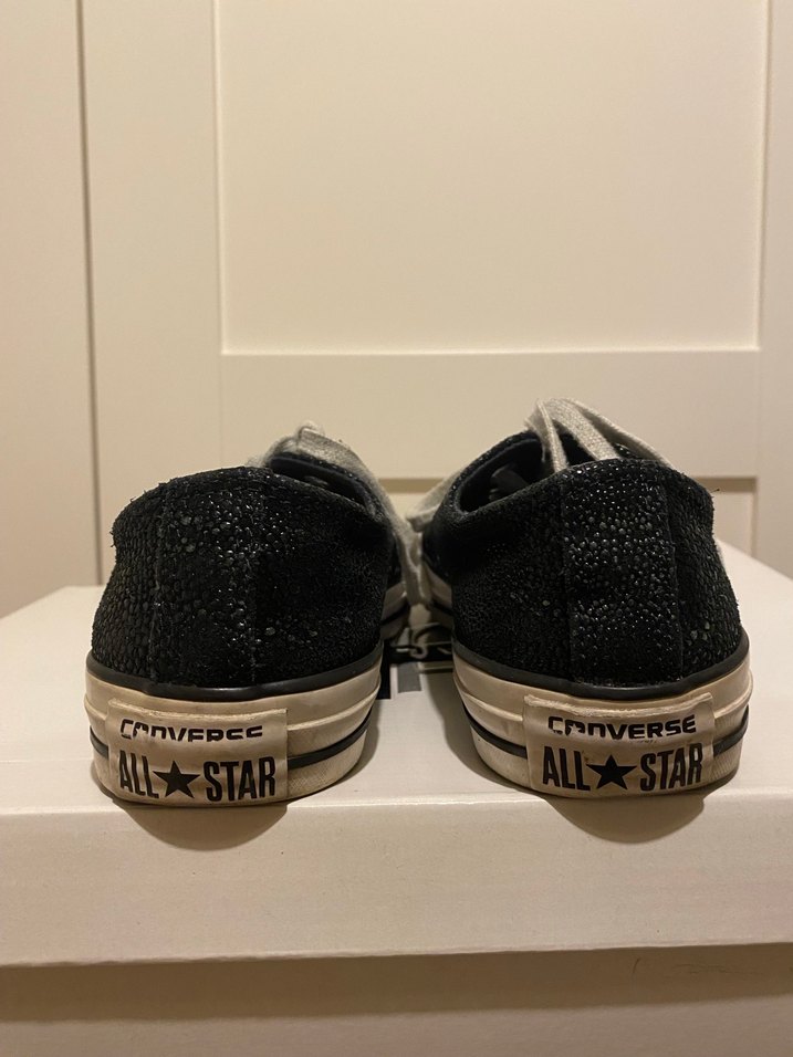 Siyah Deri Converse - Görsel 2