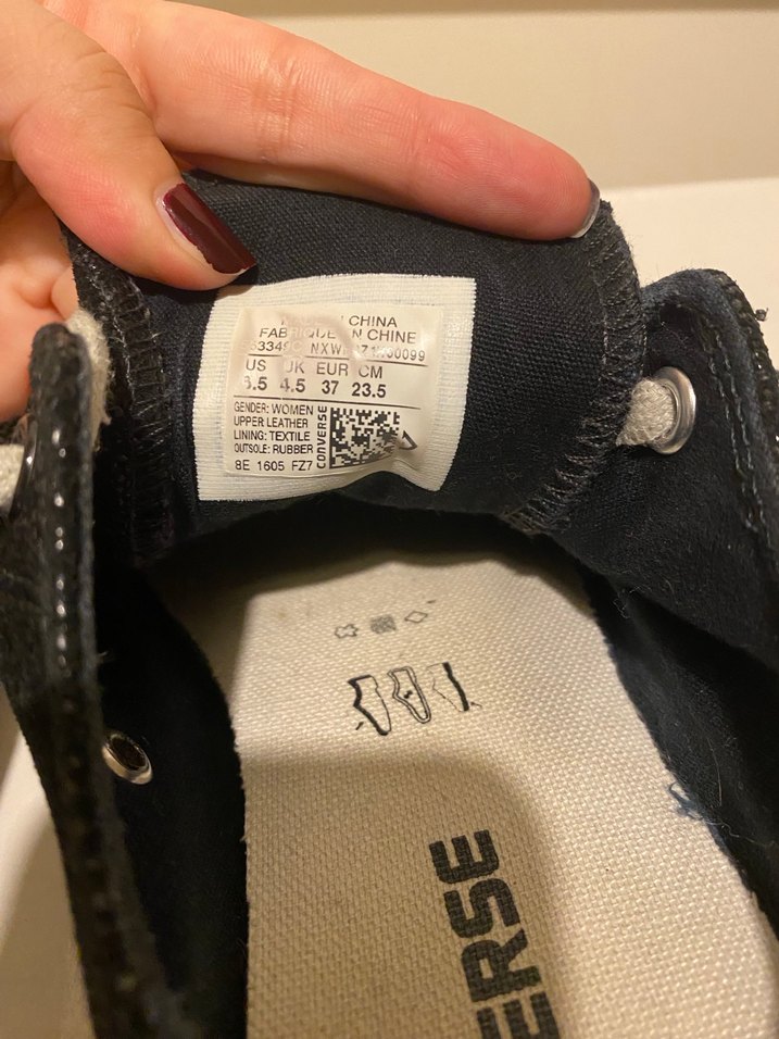 Siyah Deri Converse - Görsel 5