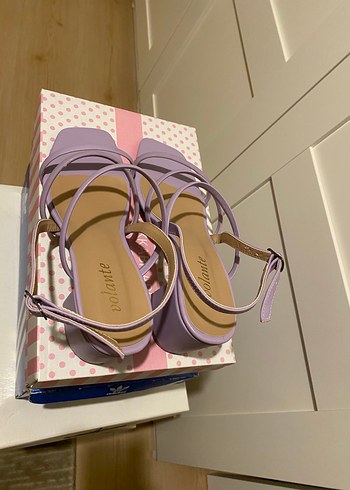 Mor Topuklu Kadın Sandalet - Görsel 4