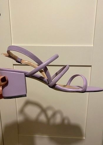 Mor Topuklu Kadın Sandalet - Görsel 7