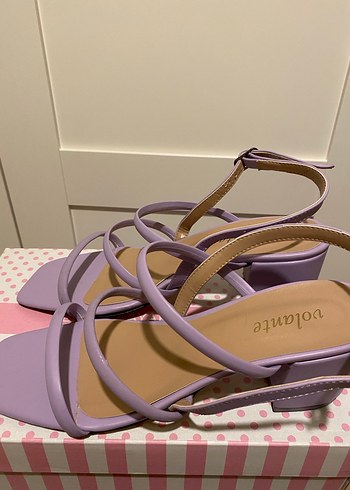 Mor Topuklu Kadın Sandalet - Görsel 2