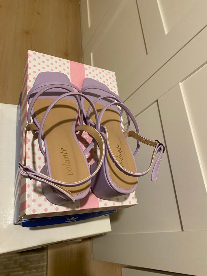 Mor Topuklu Kadın Sandalet - Görsel 4