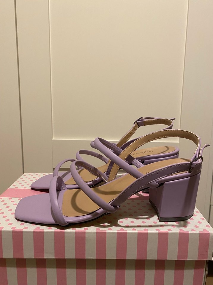 Mor Topuklu Kadın Sandalet - Görsel 3