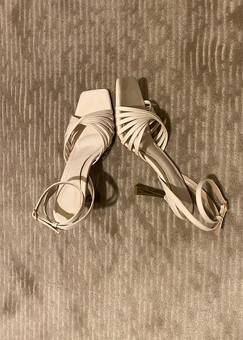 Bej Topuklu Kadın Sandalet - Görsel 12