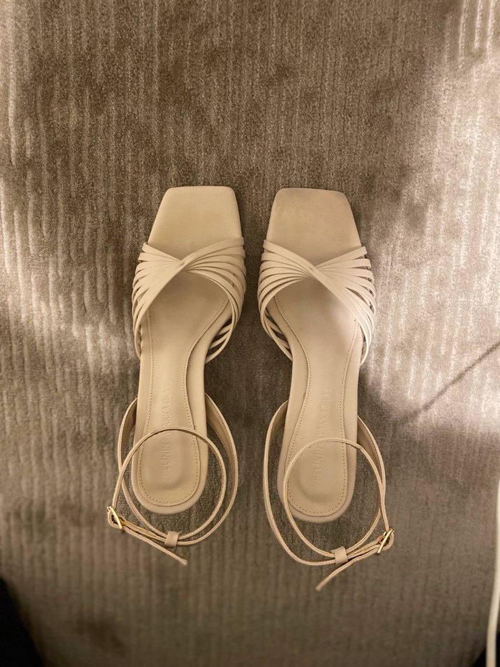 Bej Topuklu Kadın Sandalet - Görsel 2