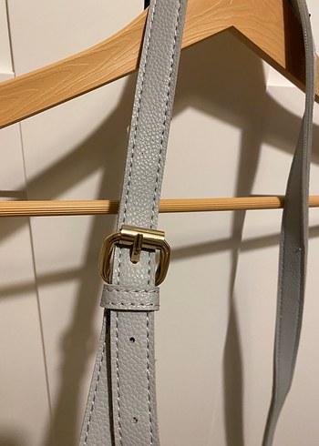 Gri Deri Minimalist Kadın Çanta - Görsel 5