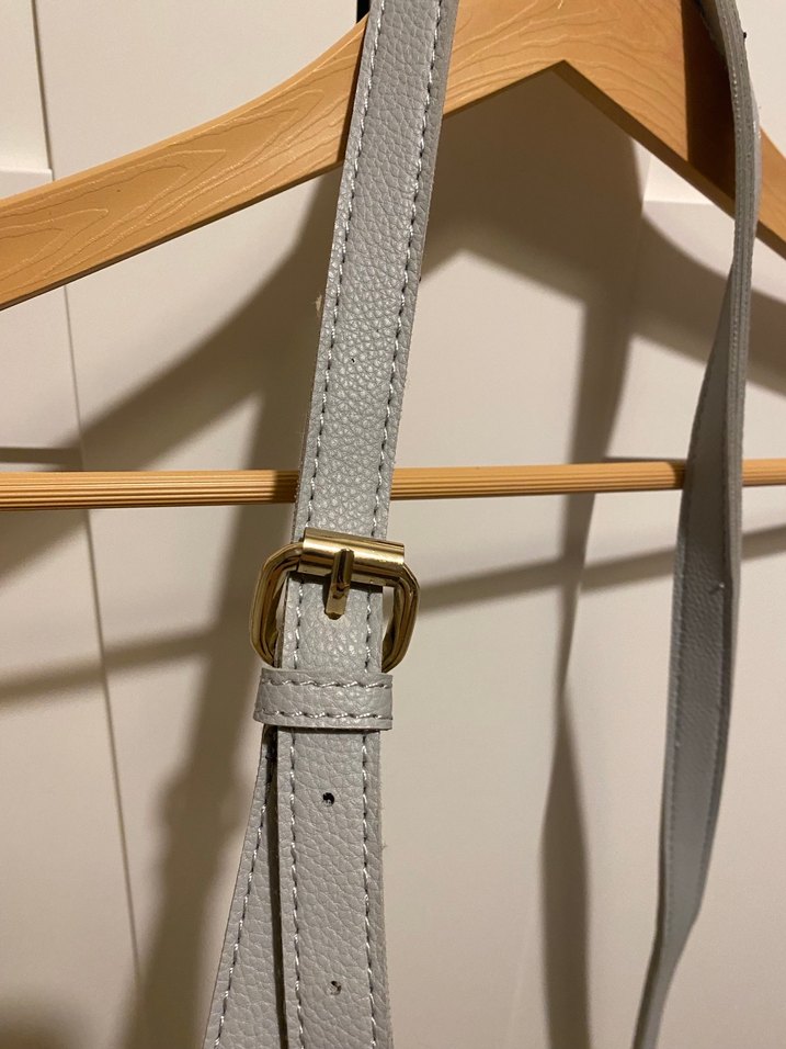 Gri Deri Minimalist Kadın Çanta - Görsel 5