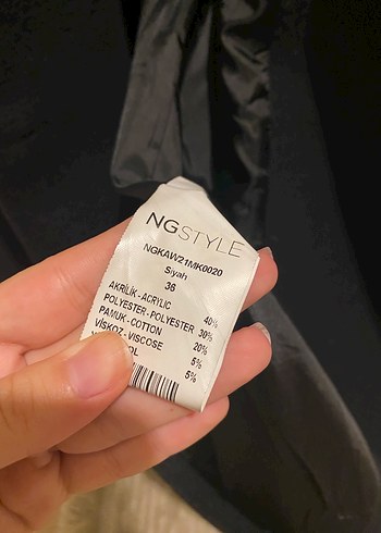 Siyah Kaşe Kaban - Görsel 9