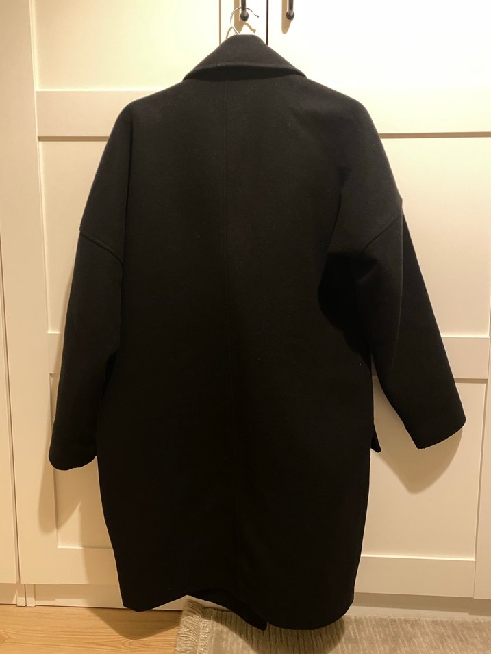 Siyah Kaşe Kaban - Görsel 5