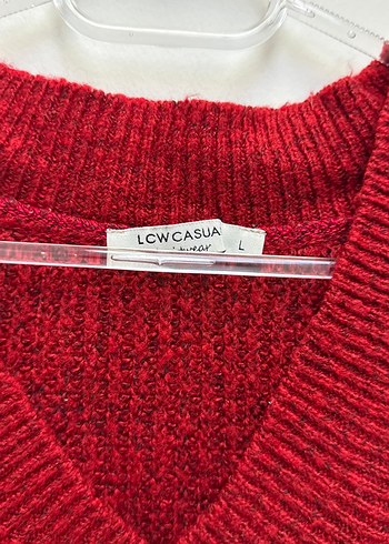 Bordo V Yakalı Örgü Kadın Kazak - Görsel 4