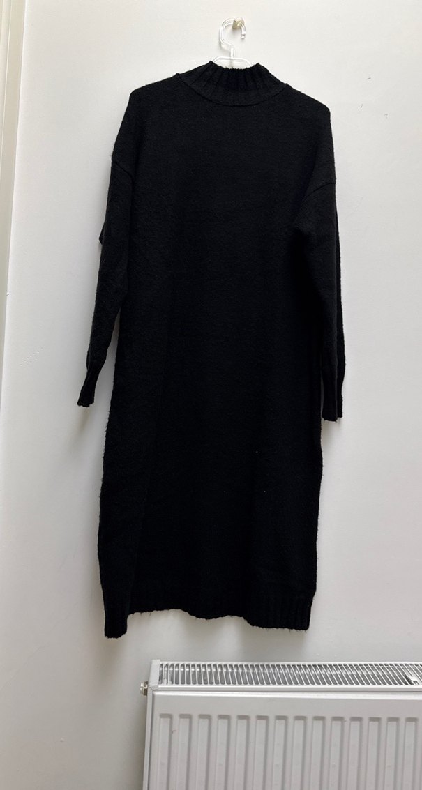 Siyah Kadın Uzun Triko Elbise - Görsel 4