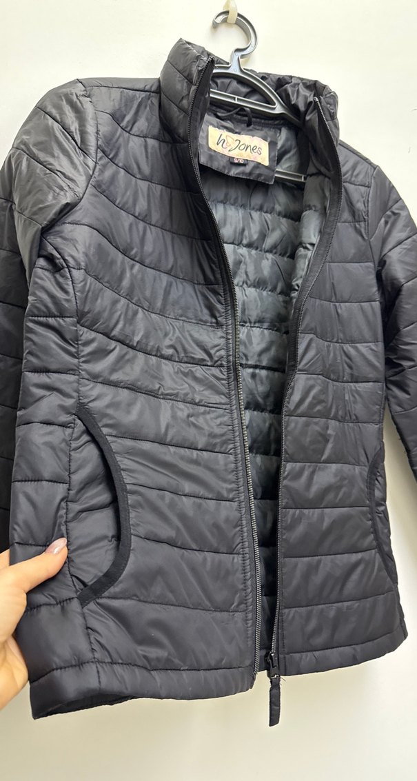 Siyah Fermuarlı Minimalist Kadın şişme mont - Görsel 4