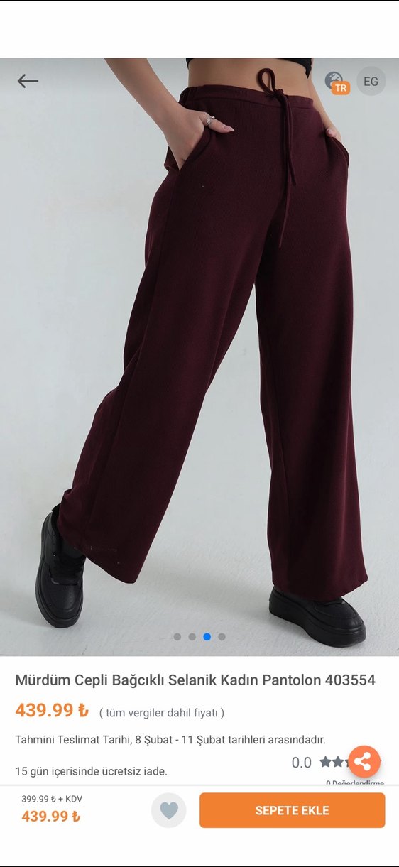 Mürdüm Cepli Bağcıklı Kadın eşofman - Görsel 2