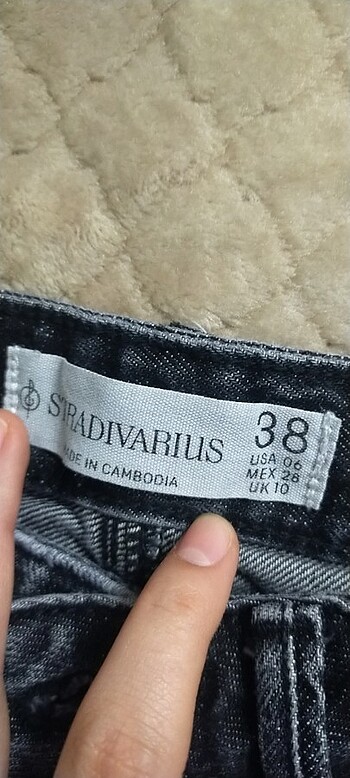 38 Beden siyah Renk Stradivarius siyah kot pantolon 38 beden