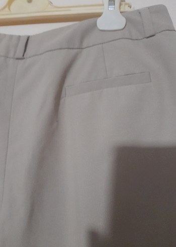 36 Beden camel Renk Bej Kadın Keten Normal Paça Pantolon