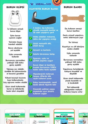 Wealtivo Manyetik Burun Bandı ve Horlama Aparatı Seti - Görsel 4