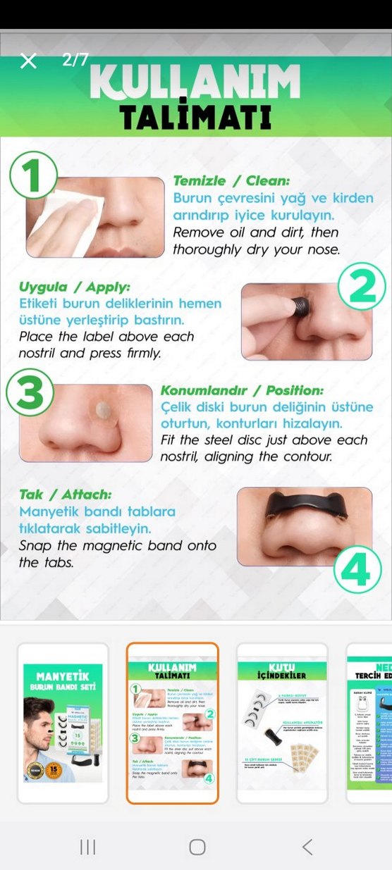 Wealtivo Manyetik Burun Bandı ve Horlama Aparatı Seti - Görsel 2