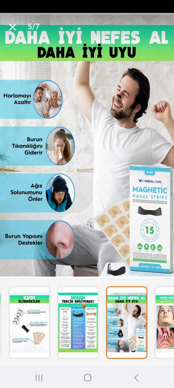 Wealtivo Manyetik Burun Bandı ve Horlama Aparatı Seti - Görsel 5