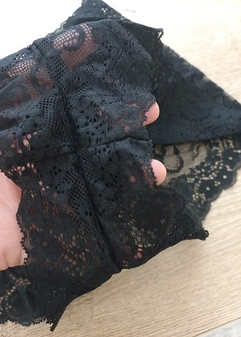 m Beden Siyah Dantelli Kısa Kadın İç Çamaşırı