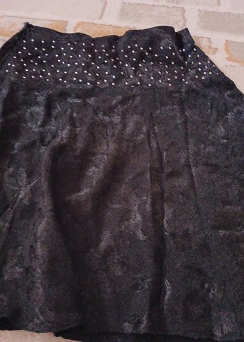 LC Waikiki Kız Çocuk Siyah Parlak Taşlı Gotik Etek