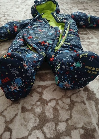 Renkli Baskılı Bebek Erkek Kayak Tulumu - Görsel 4