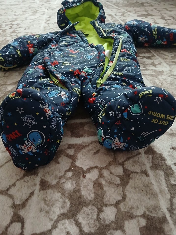 Renkli Baskılı Bebek Erkek Kayak Tulumu - Görsel 4